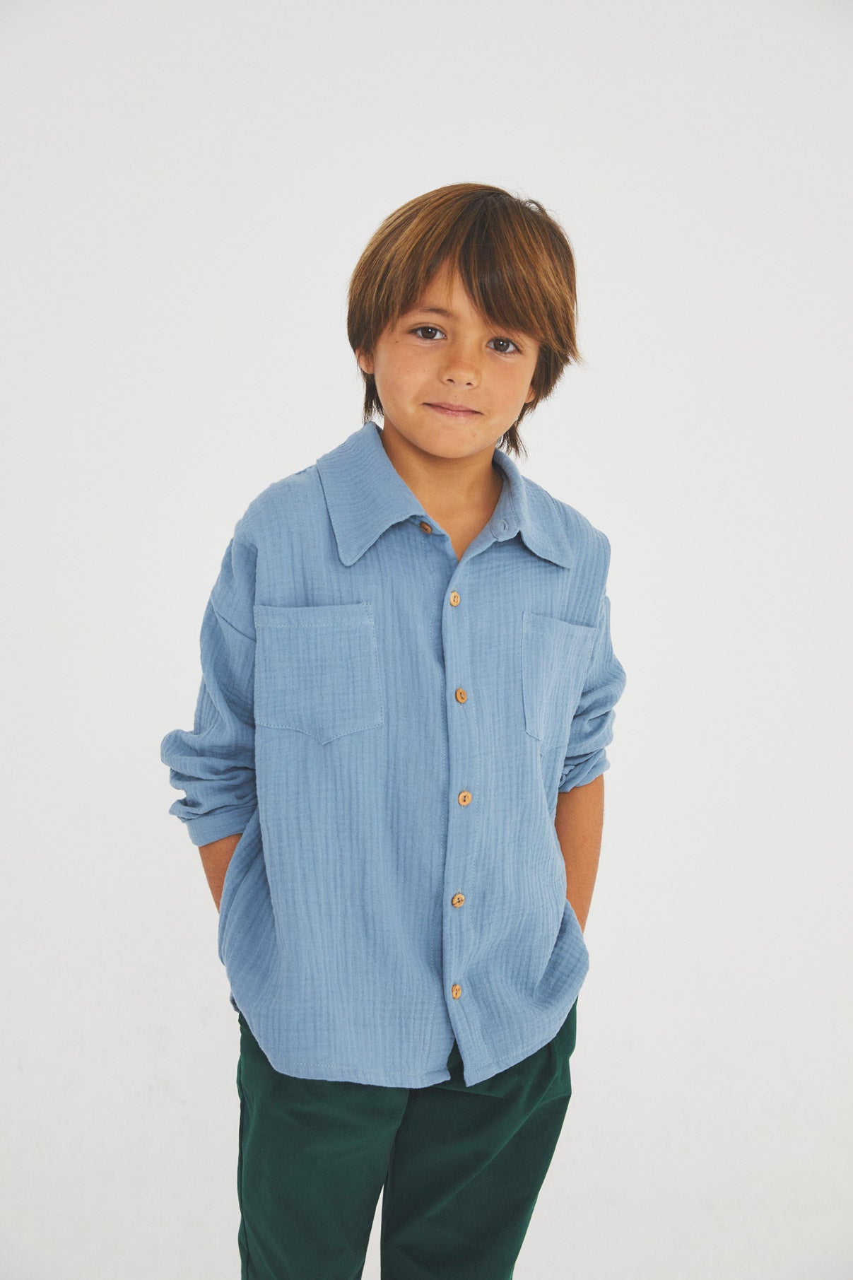 James Cobalt Blue bambula shirt kid
