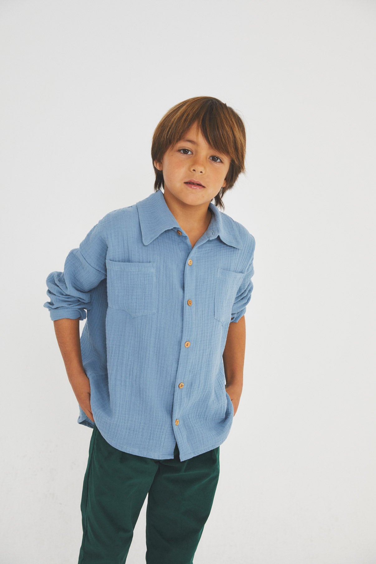 James Cobalt Blue bambula shirt kid