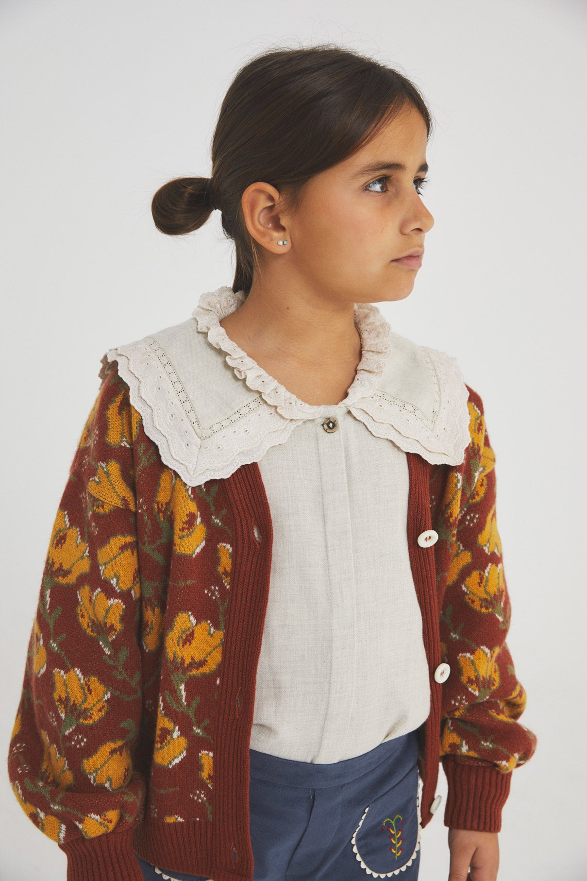 Sari flower knit jacket