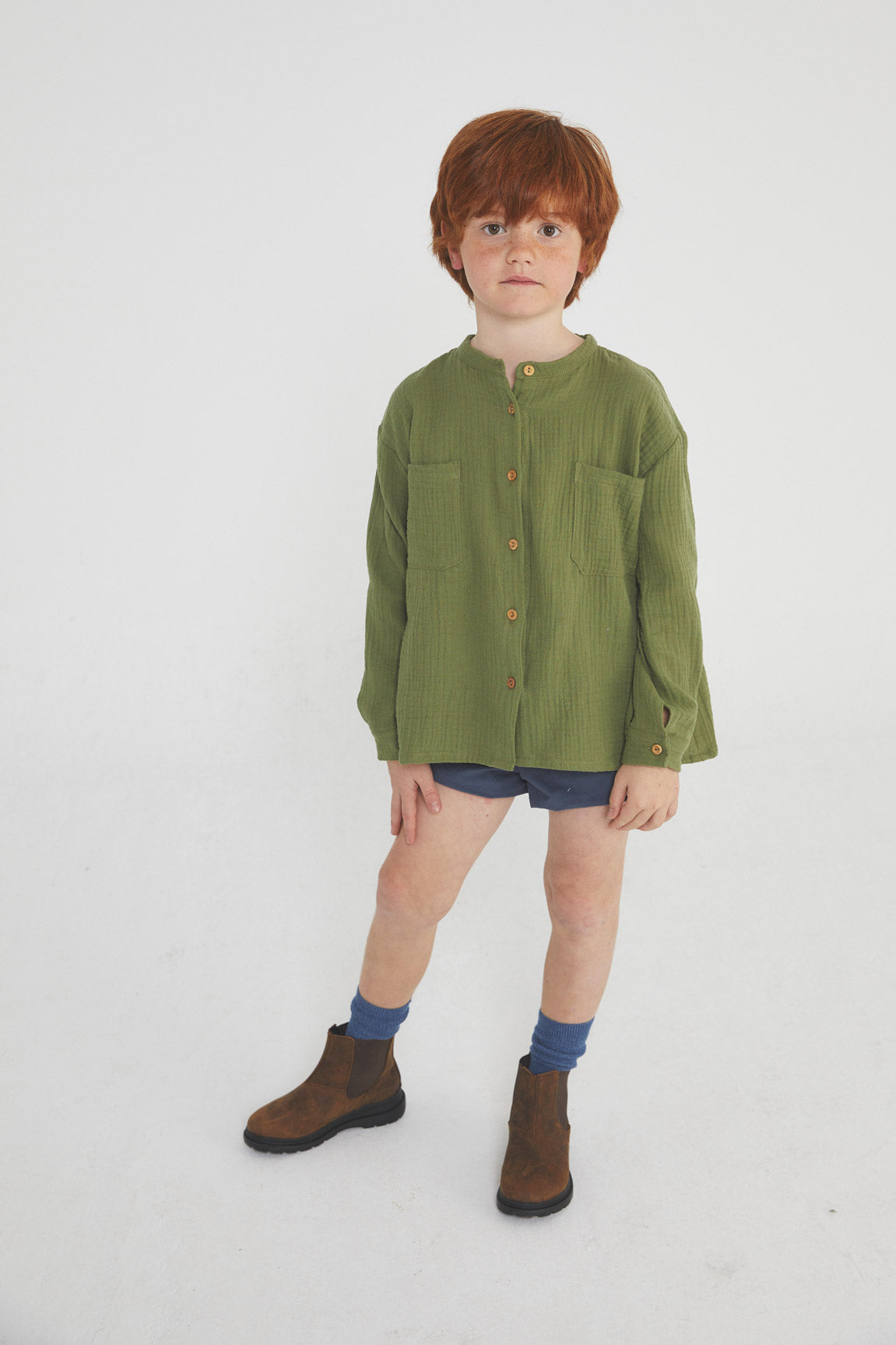 León Green Antique bambula blouse kid