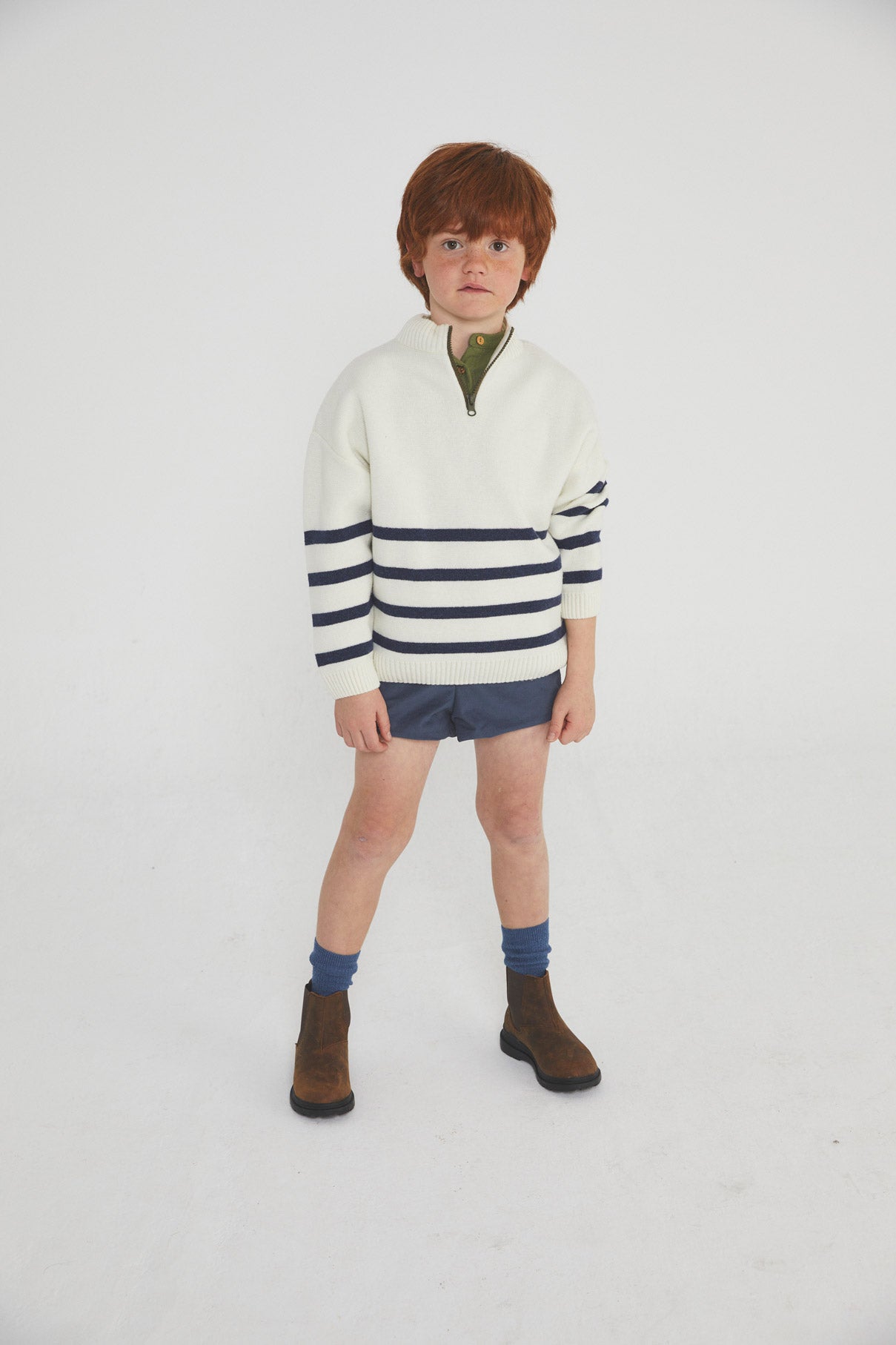 Cobalt blue velvet shorts kid