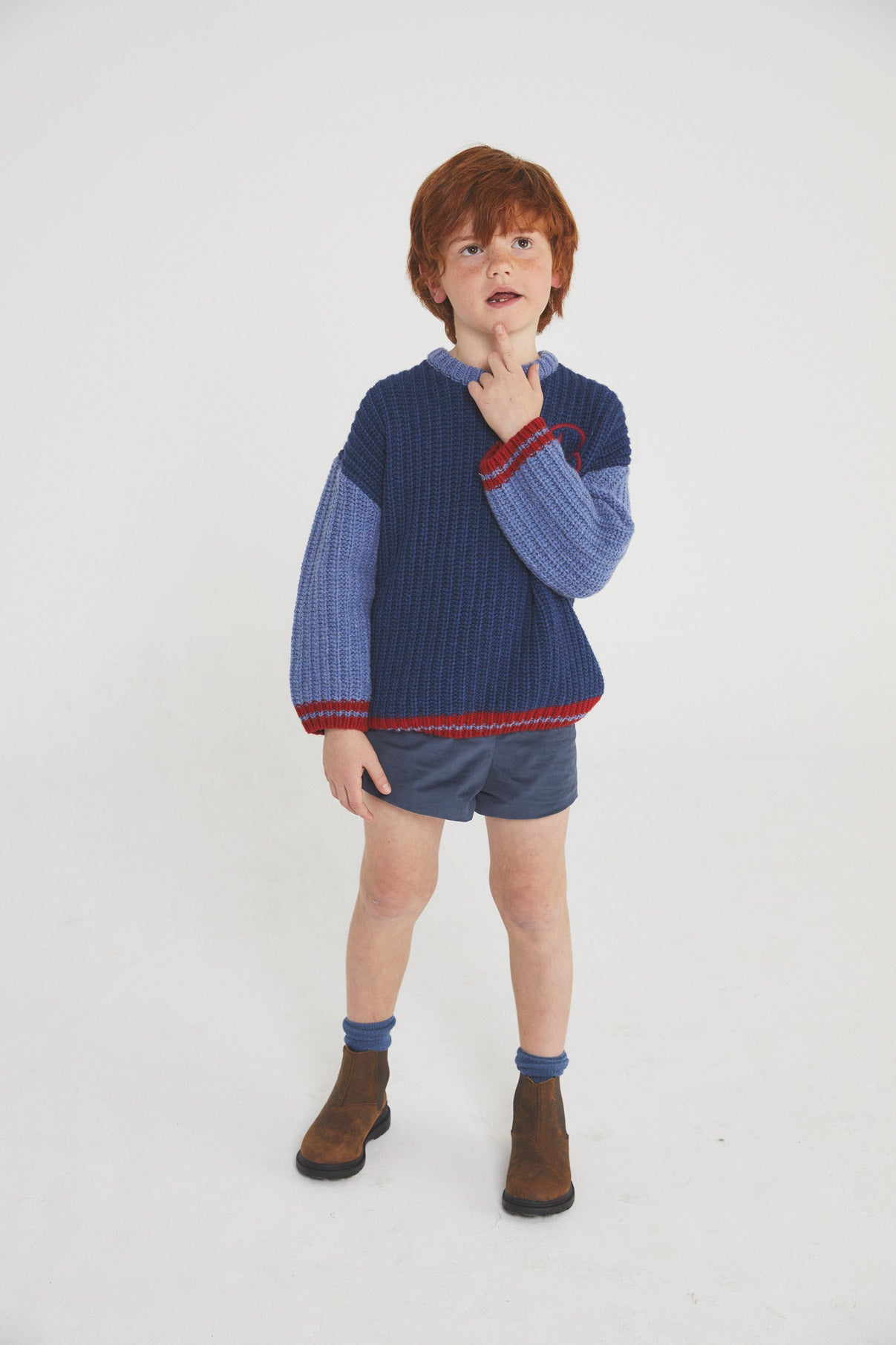 Cobalt blue velvet shorts kid