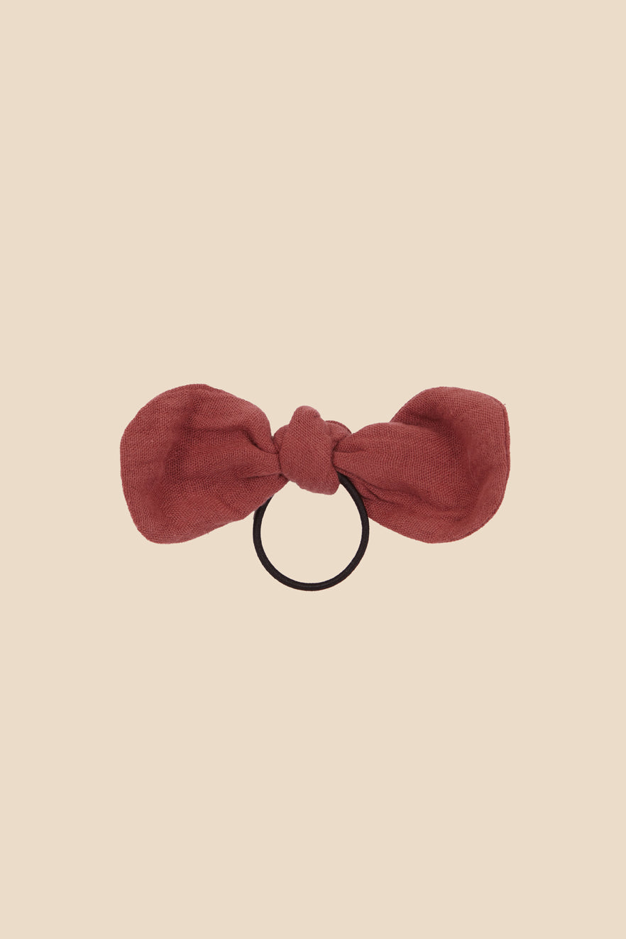 Marsala bambula bow hair elastic
