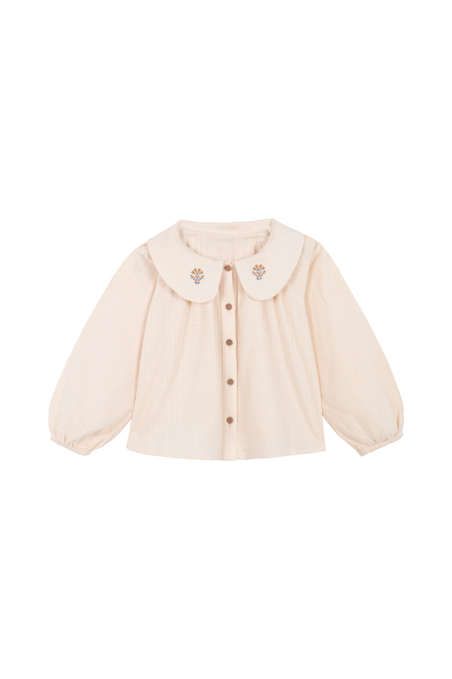 Camisa bordada cruda niña