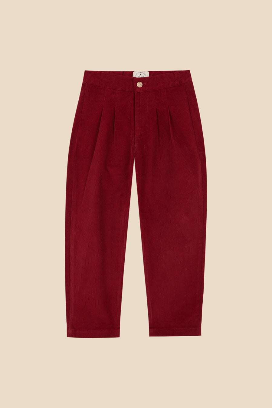 Pantalón pinzas pana Granate niño