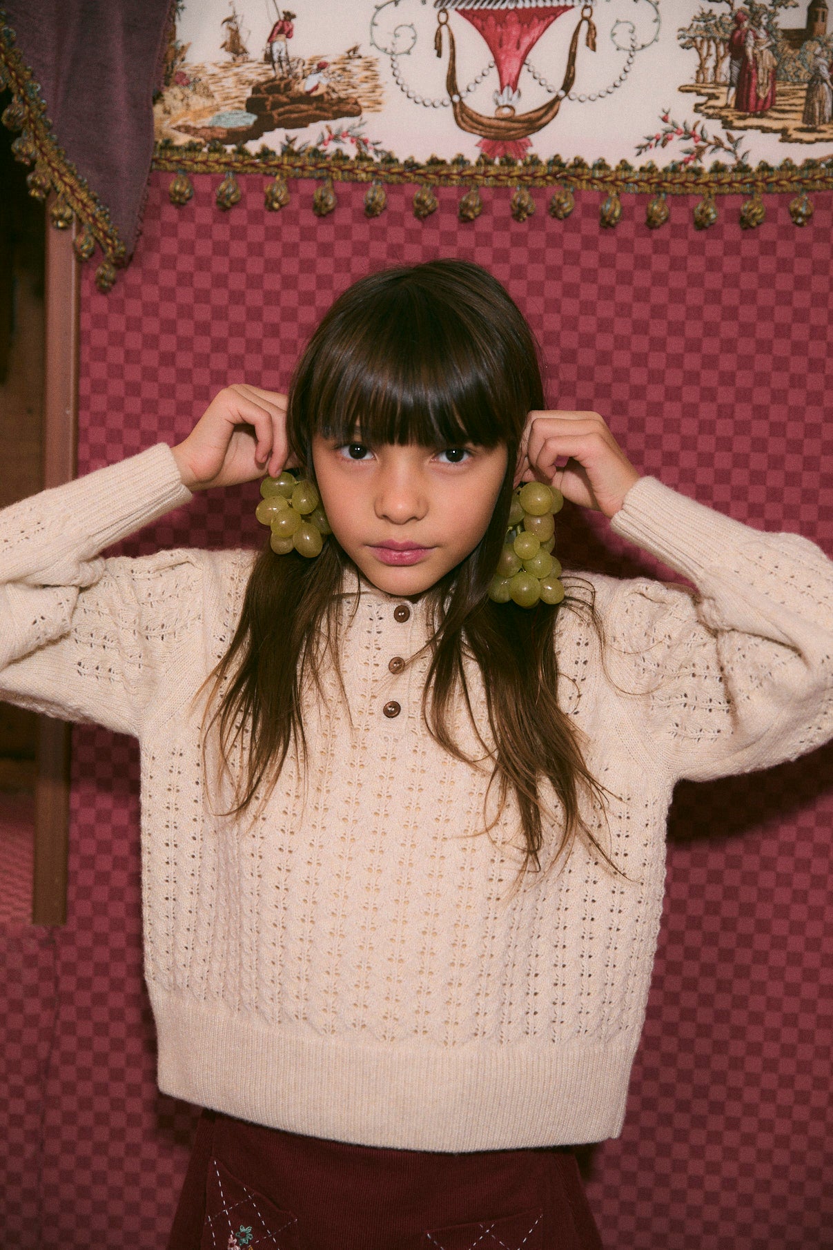 Ivory Biri knit sweater girl