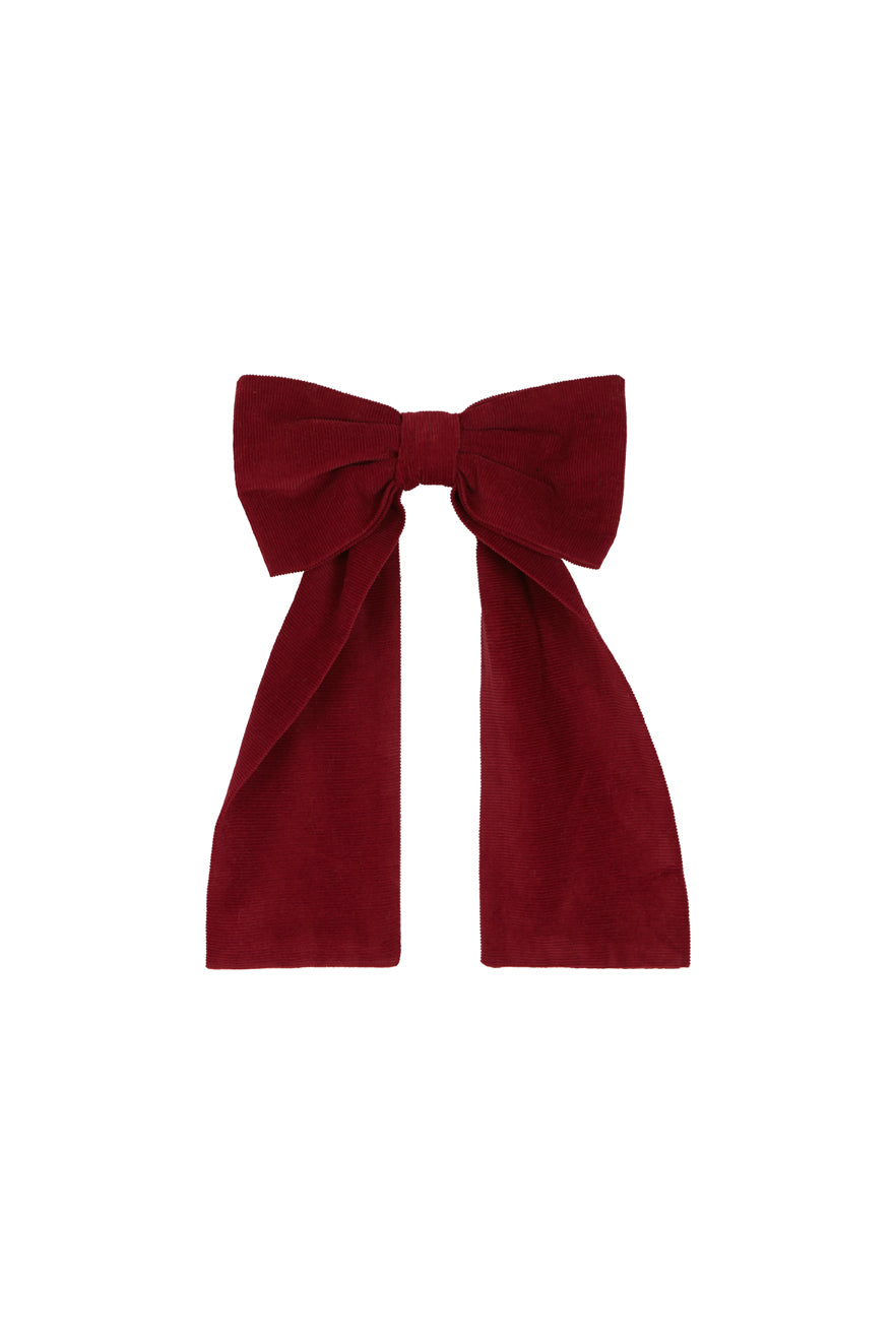 Woman Big bow Burgundy corduroy