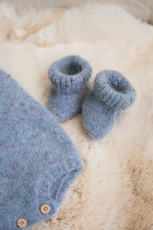 Light Blue knit booties