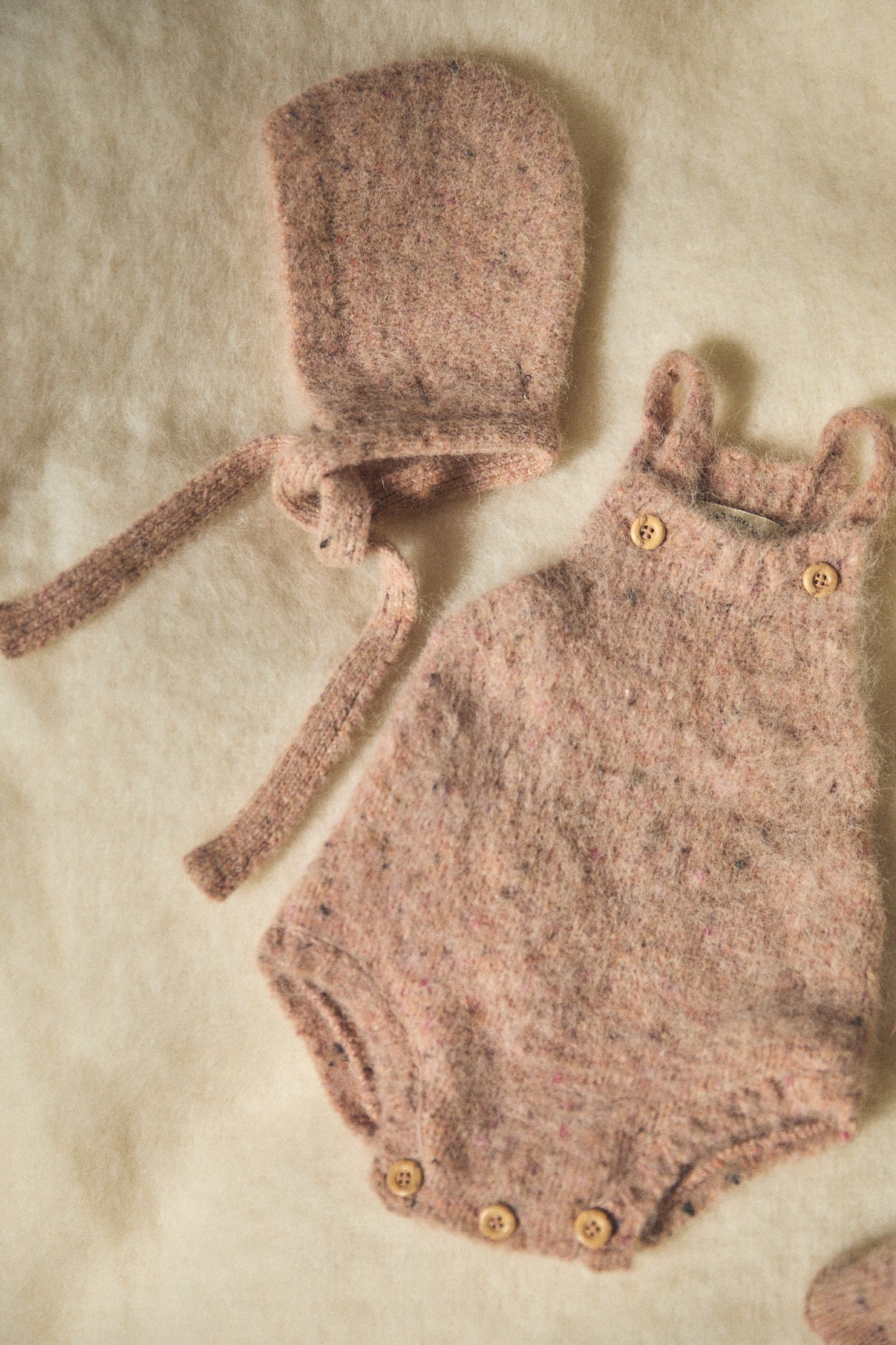 Light Pink knit romper new born
