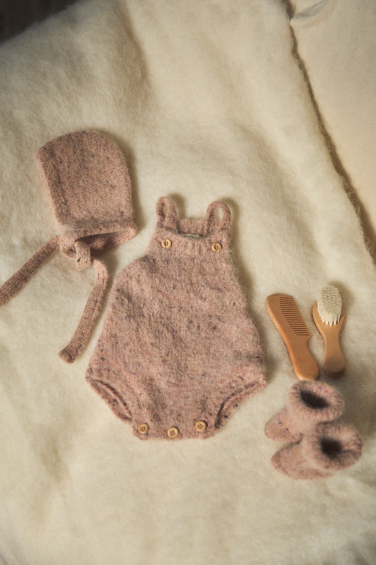 Light Pink knit romper new born