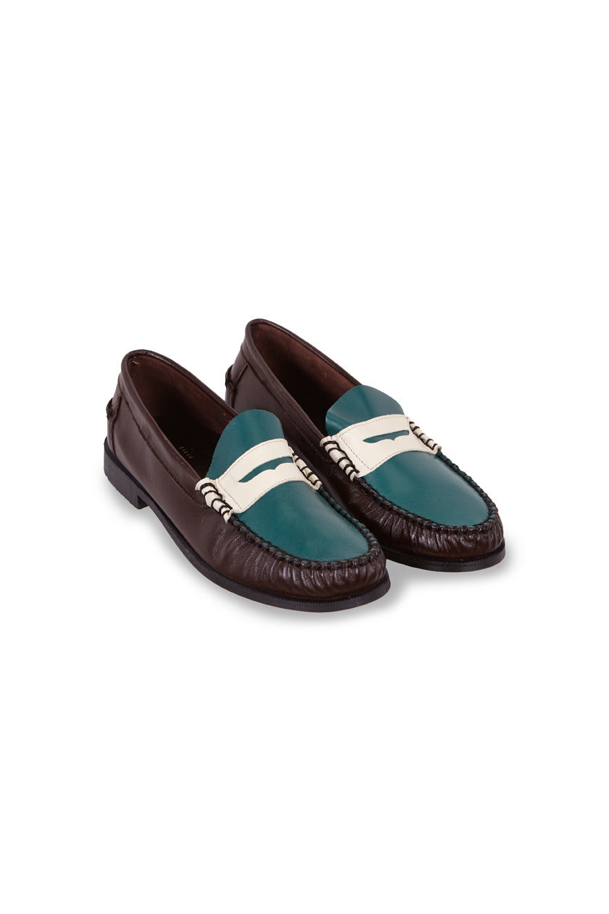 Mocasín de mujer bicolor