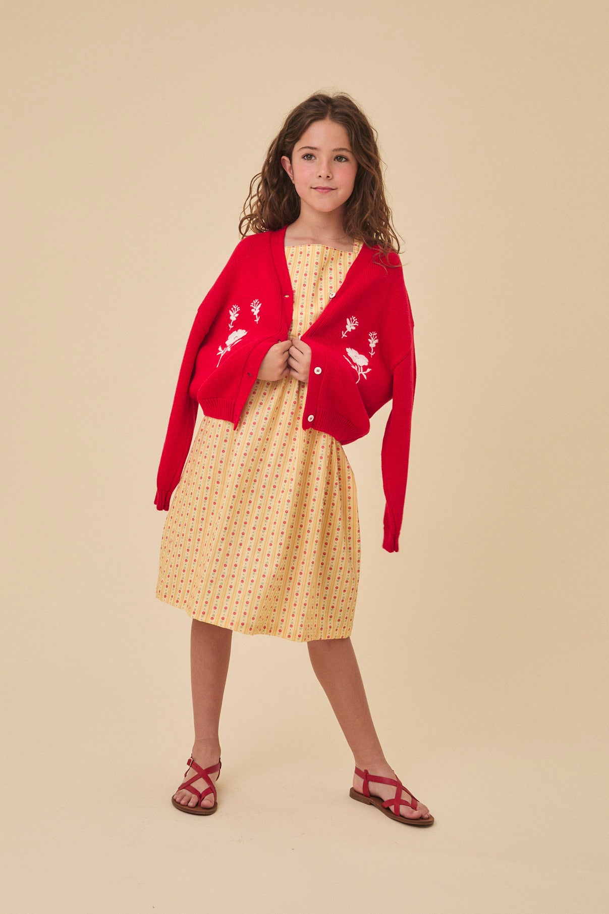 Cherry openwork jacket baby
