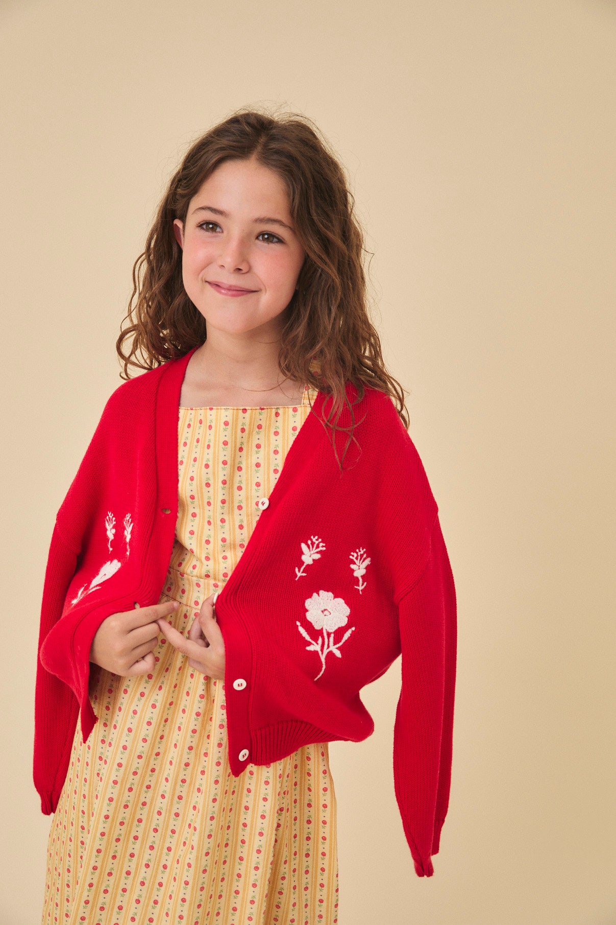 Cherry openwork jacket baby