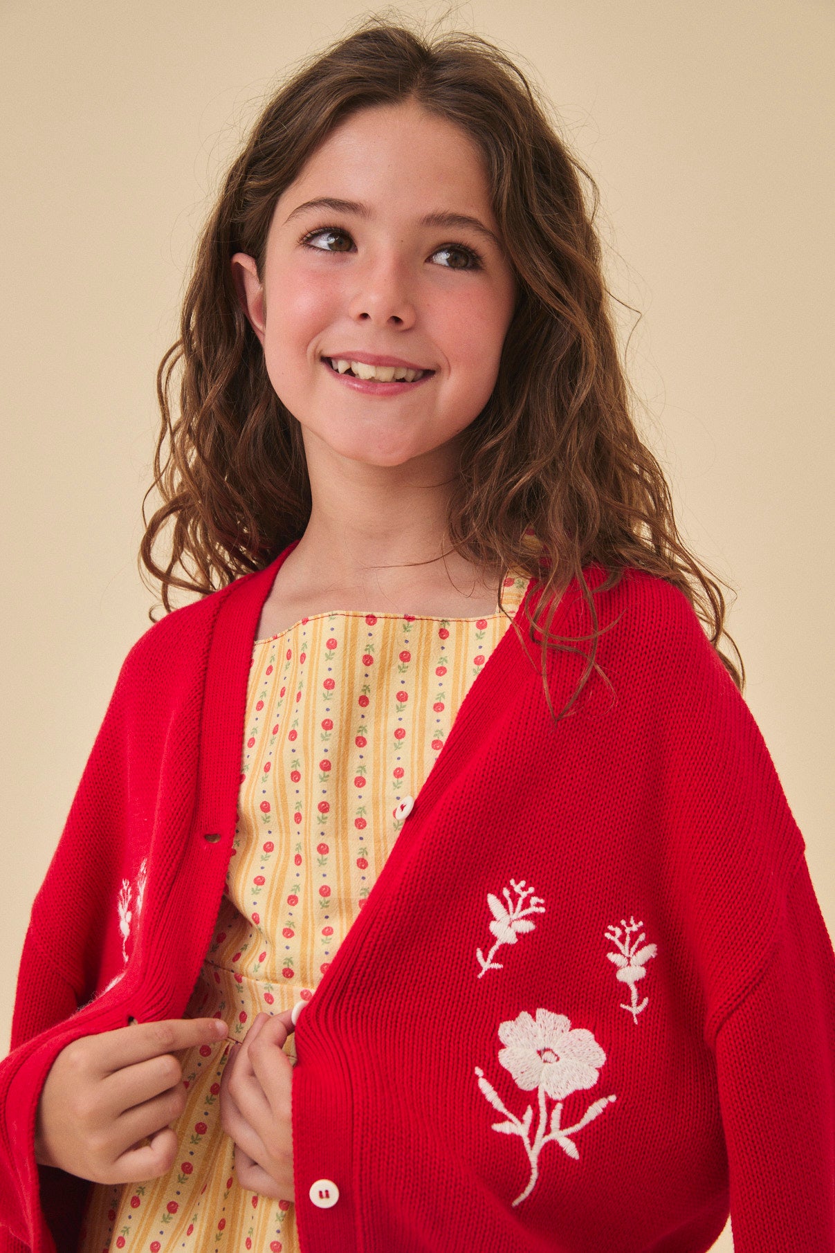 Cherry openwork jacket baby