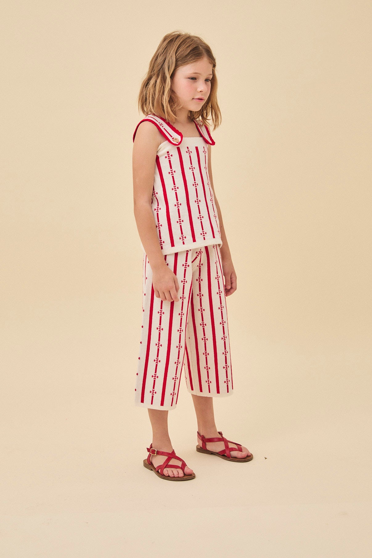Cherry Flower bell bottom pants
