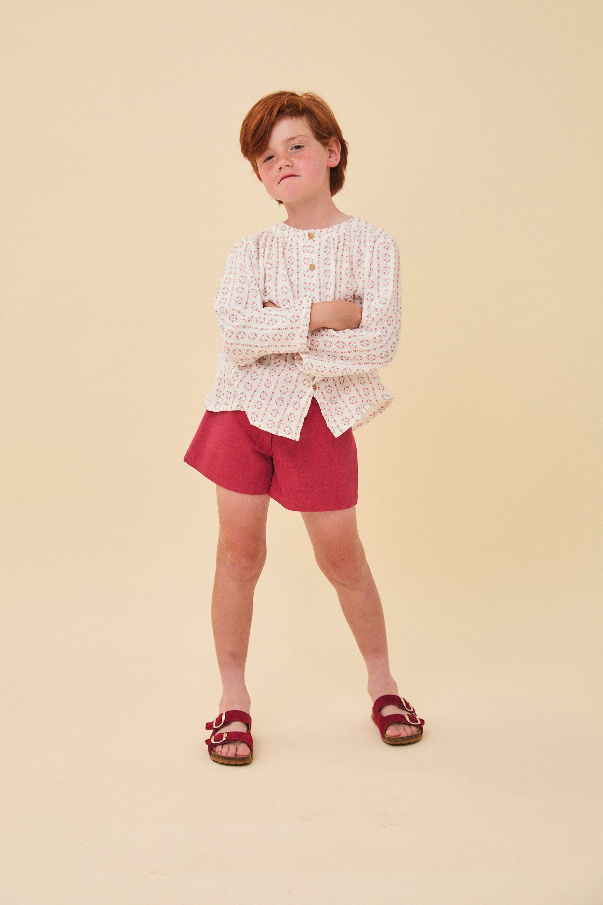 Cherry bermuda denim shorts