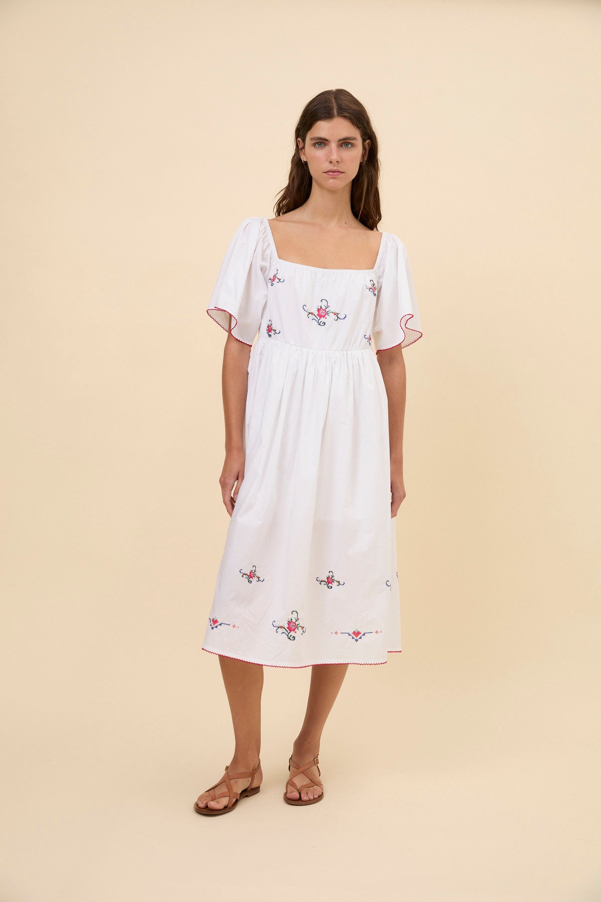 Woman embroidered dress