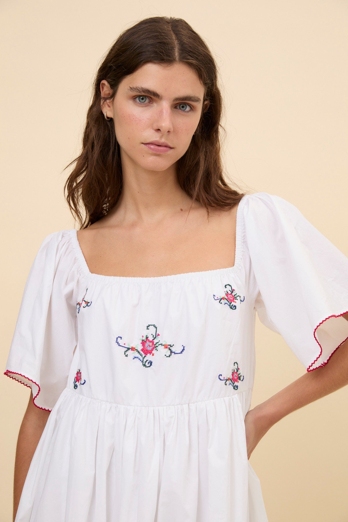 Woman embroidered dress