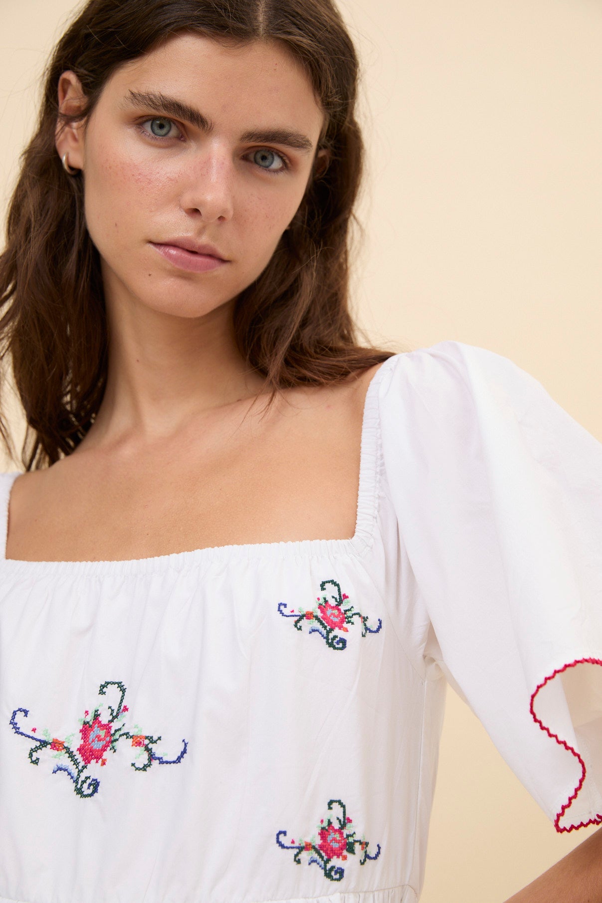 Woman embroidered dress