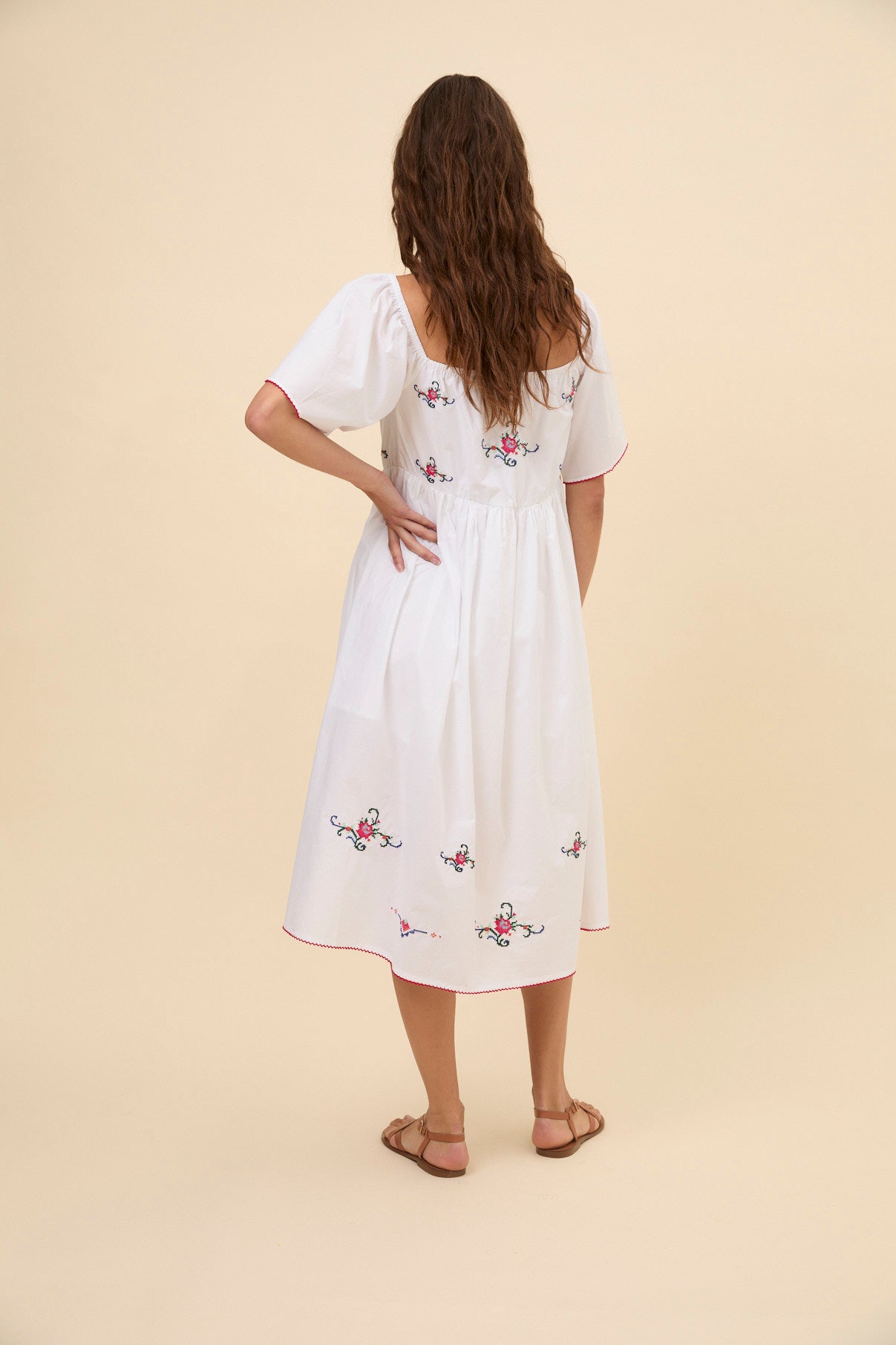 Woman embroidered dress