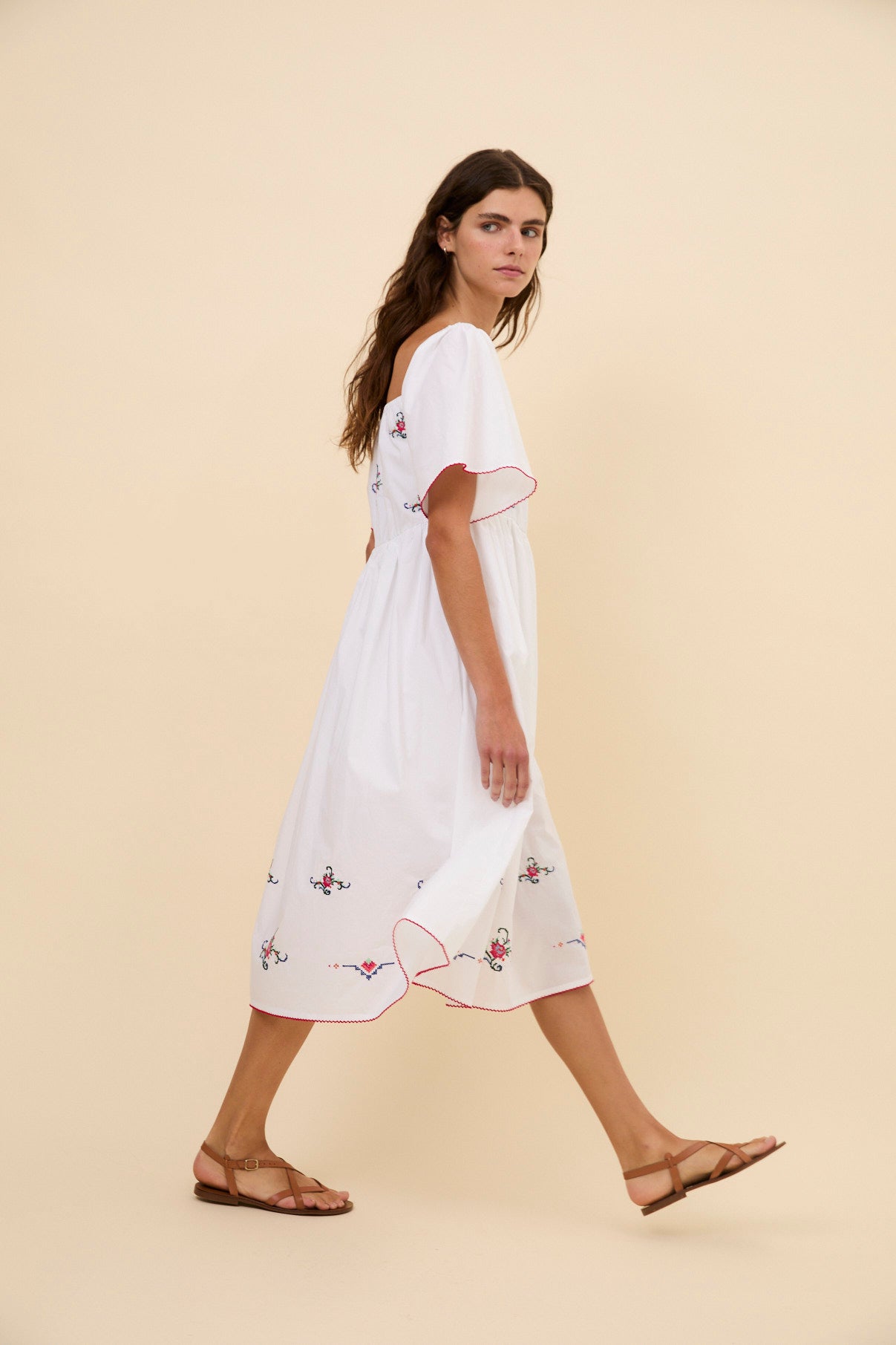 Woman embroidered dress