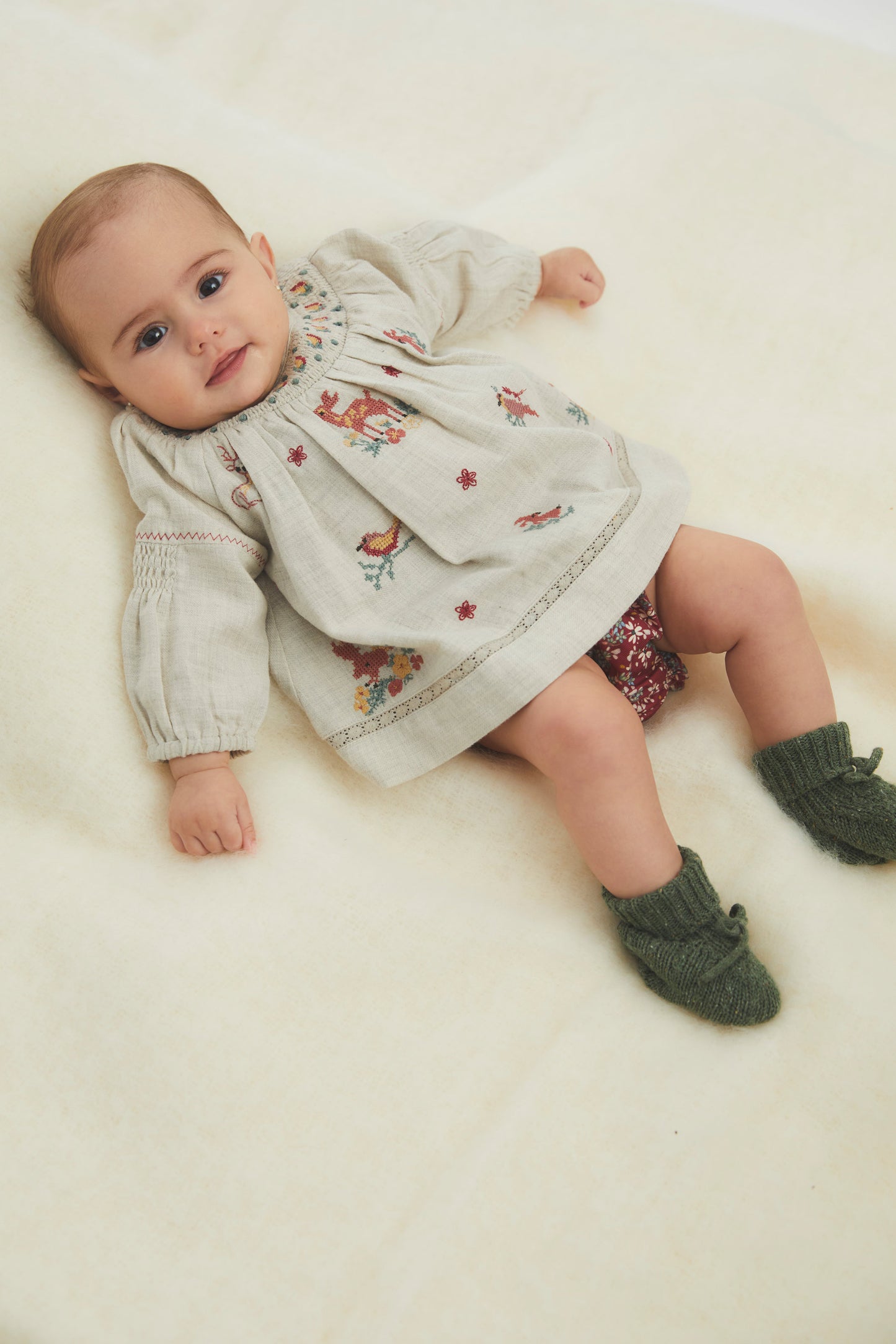 Deer Hurlingham newborn embroidered Jesusito