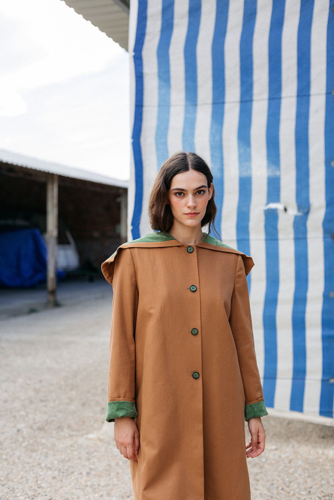 Woman toffee trench coat