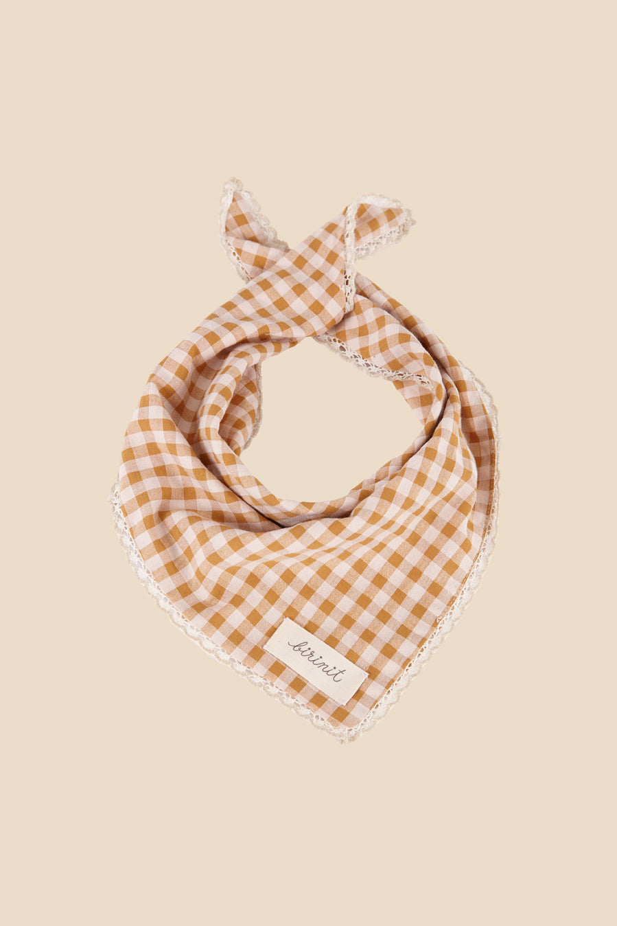 Bandana vichy caramel niña