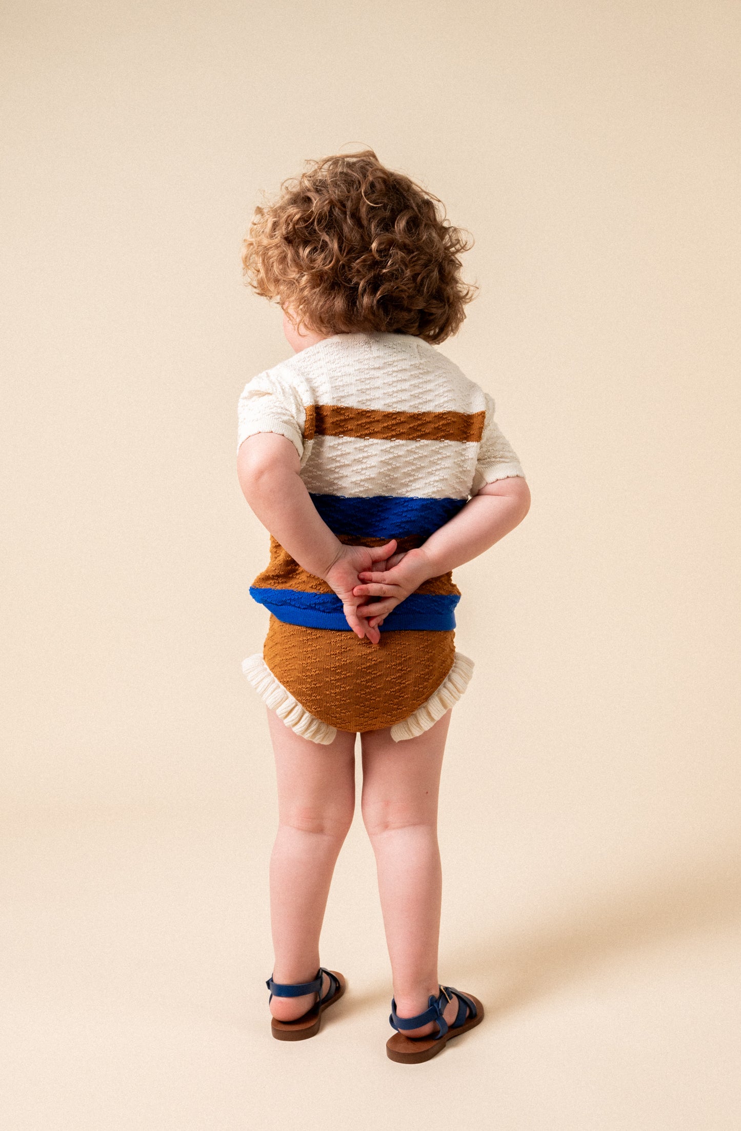 Caramel knit bloomer baby