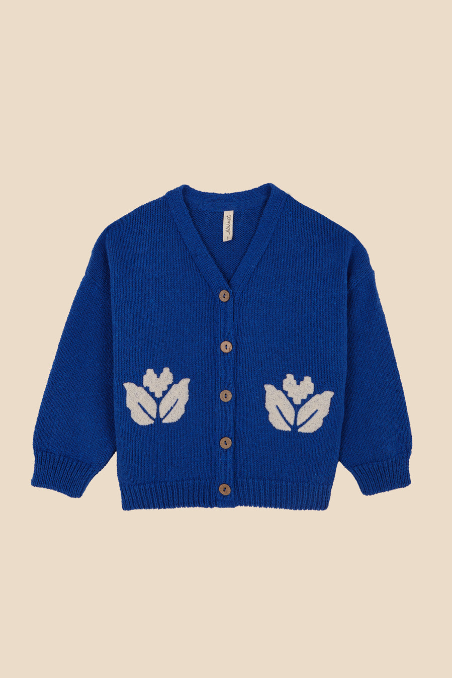 Cobalt Knit jacket with floral embroidery baby