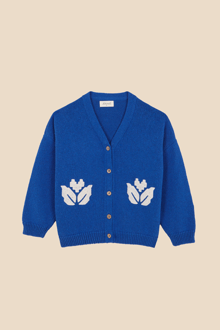 Cobalt Knit jacket with floral embroidery girl