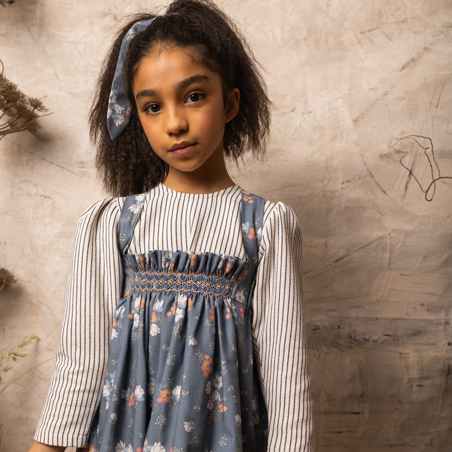Navy stripe baggy blouse