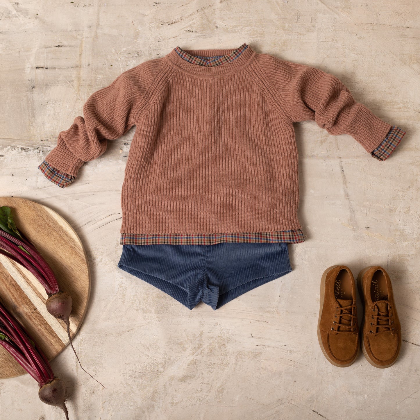 Bluish corduroy shorts