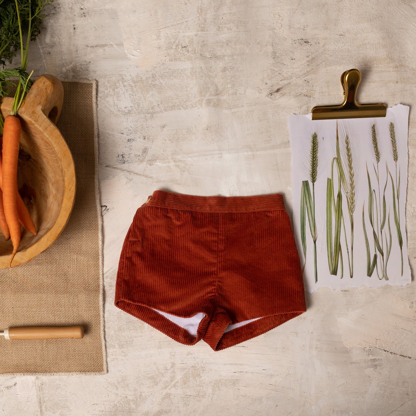 Bluish corduroy shorts