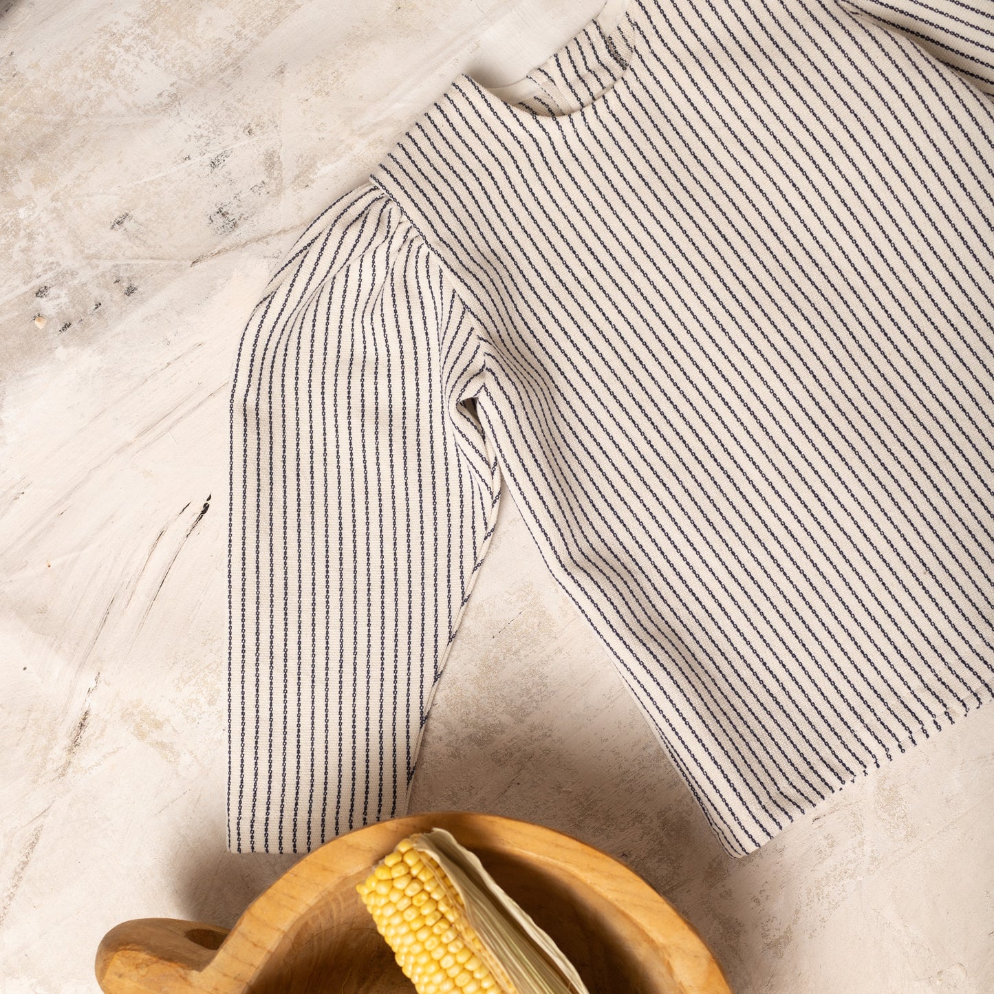 Navy stripe baggy blouse