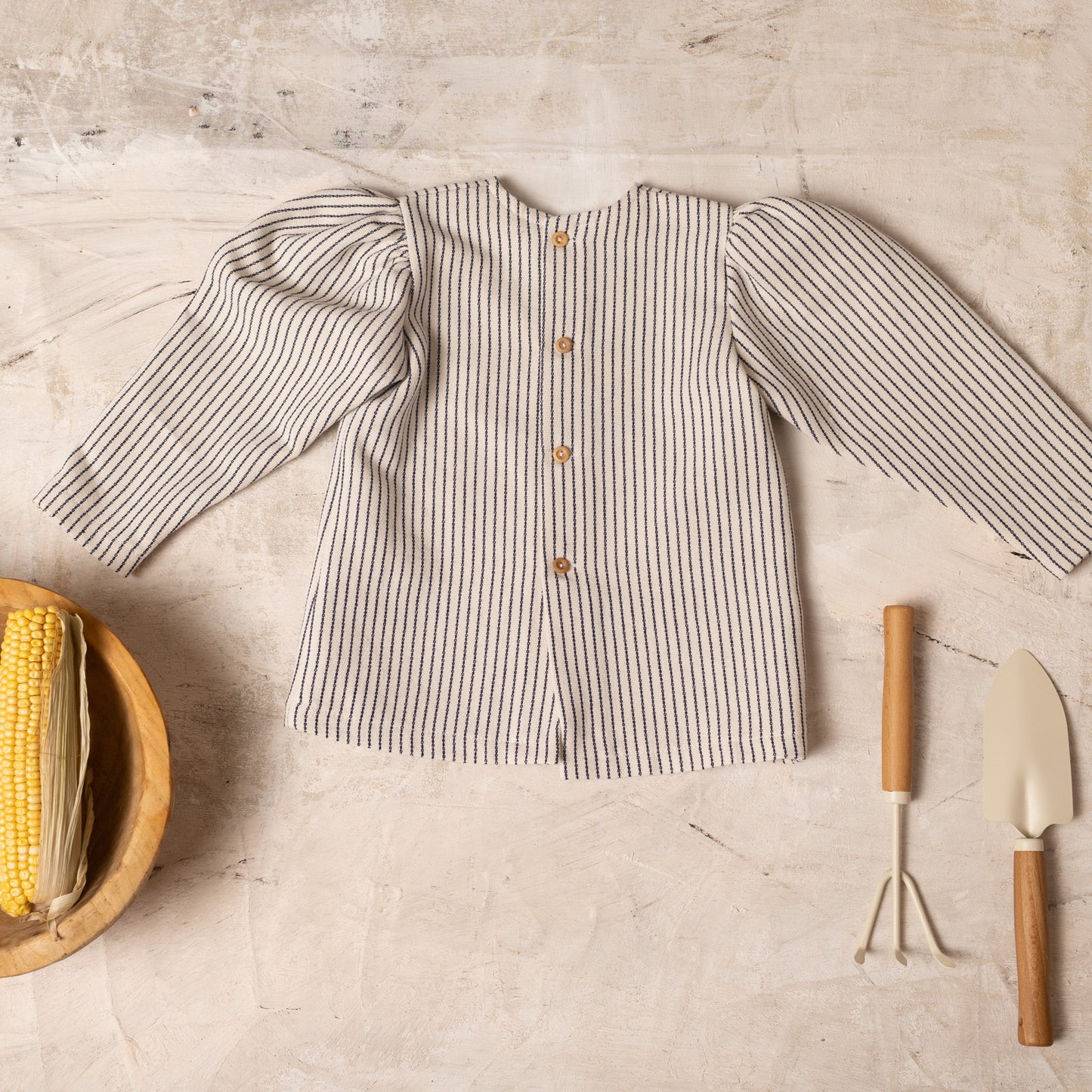Navy stripe baggy blouse