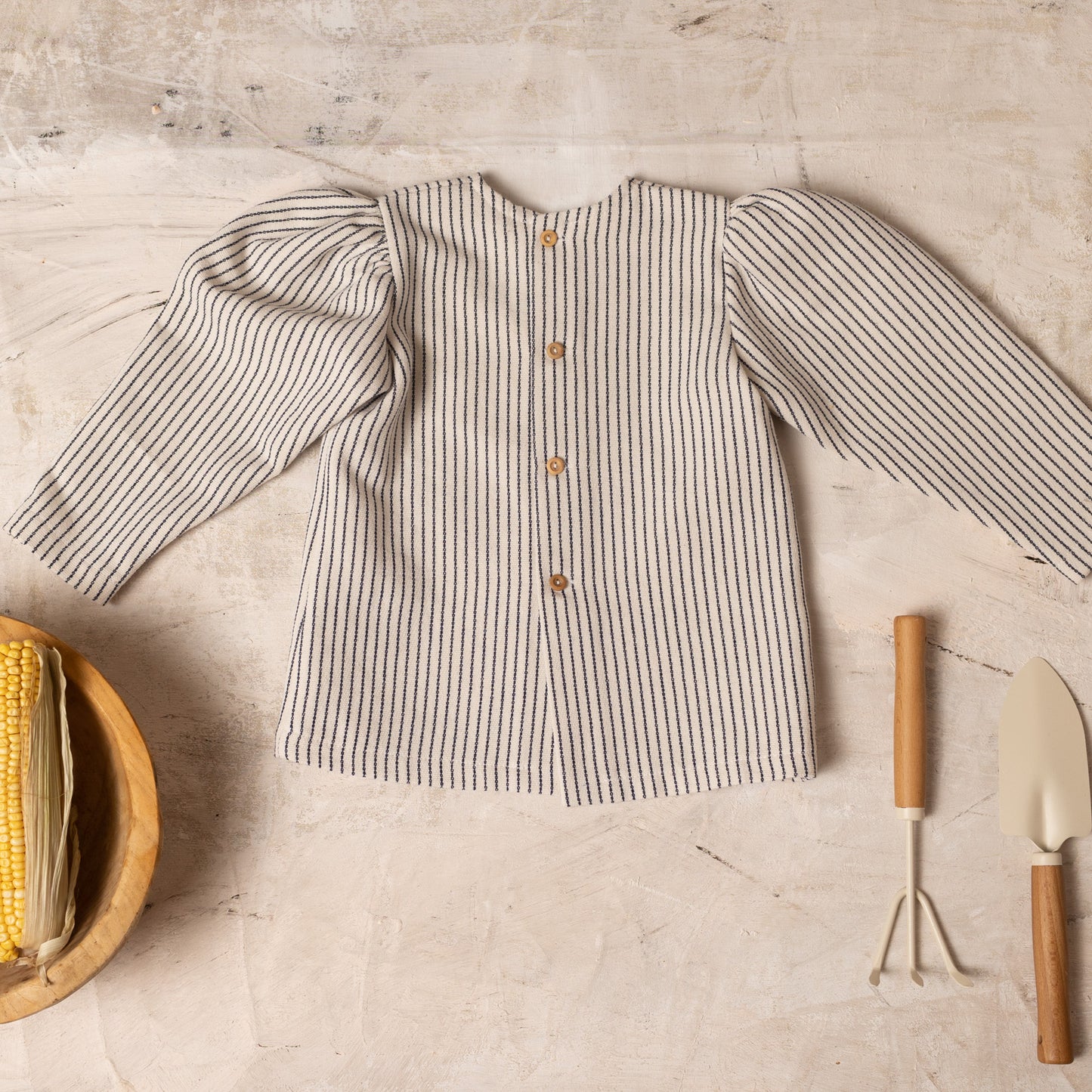 Navy stripe baggy blouse