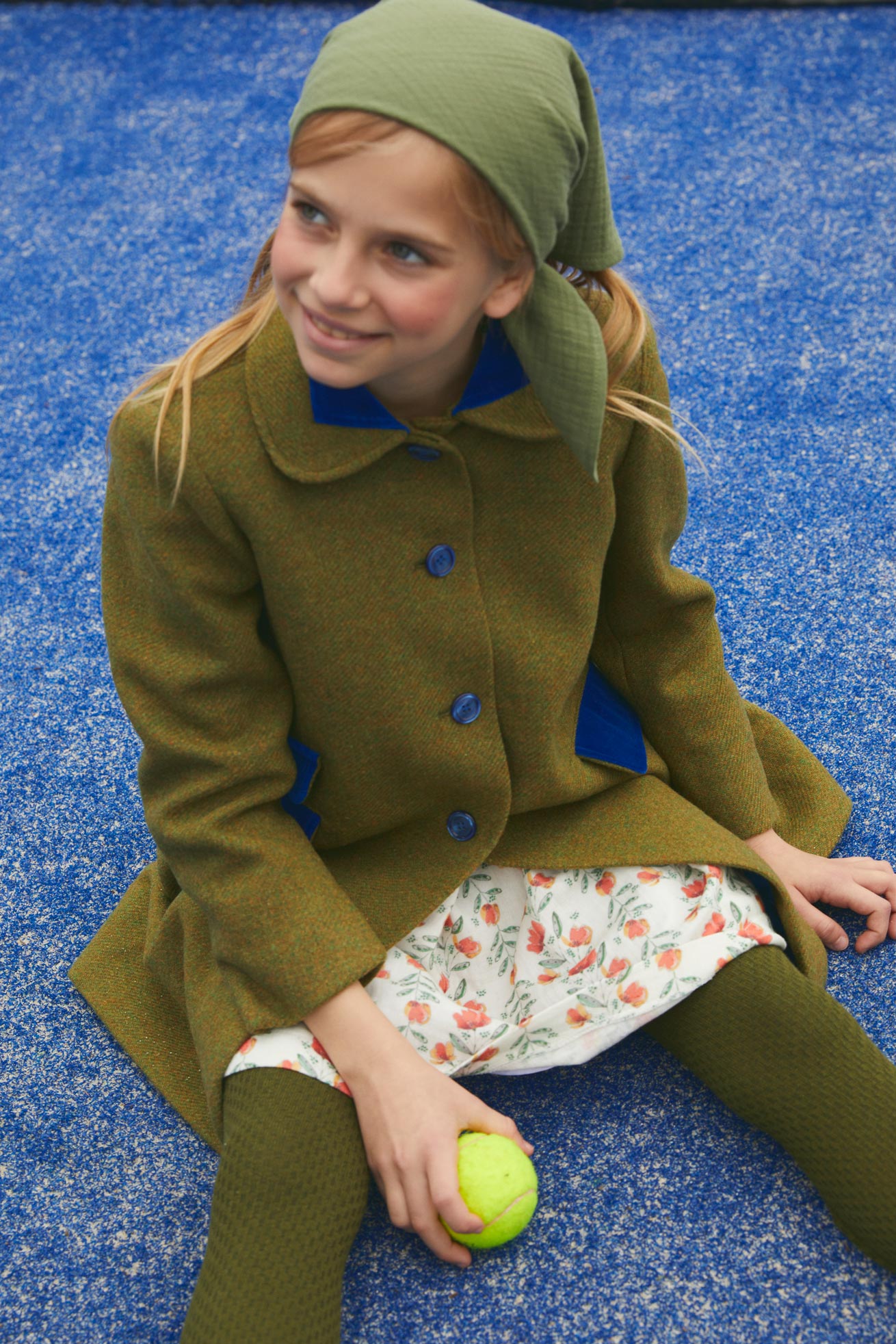 Velazquez Green Antique coat double pocket