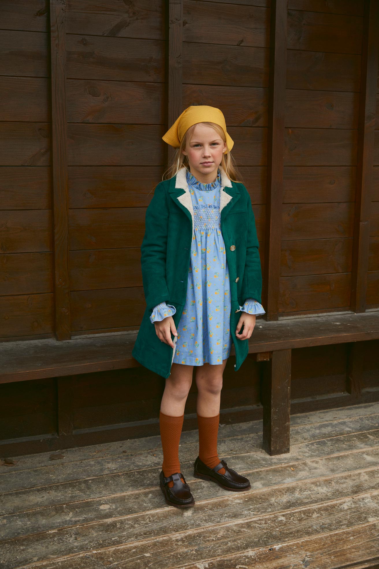 Van Gogh Olive coat with lapels