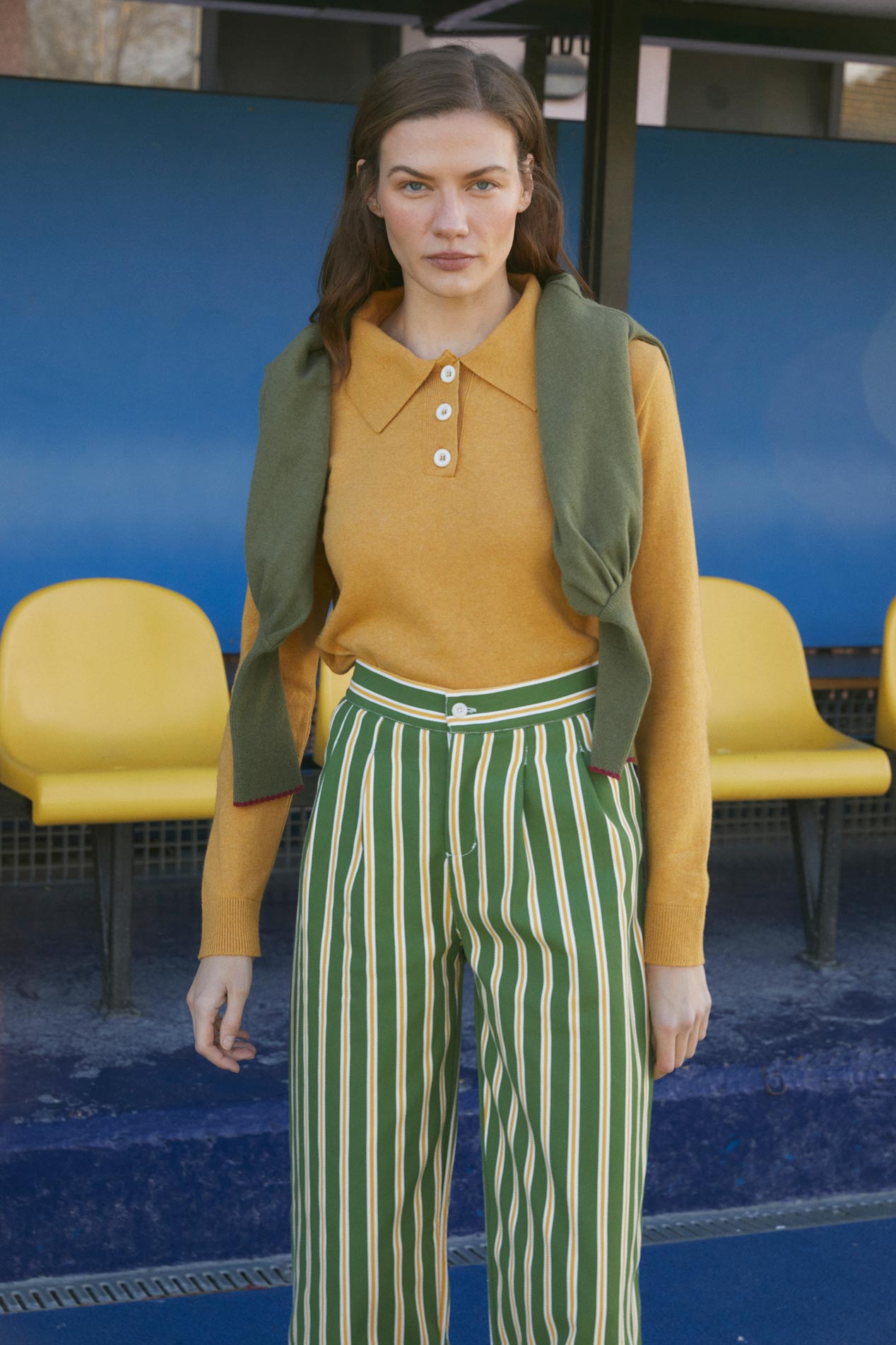 Bee women's denim bell-bottom trousers
