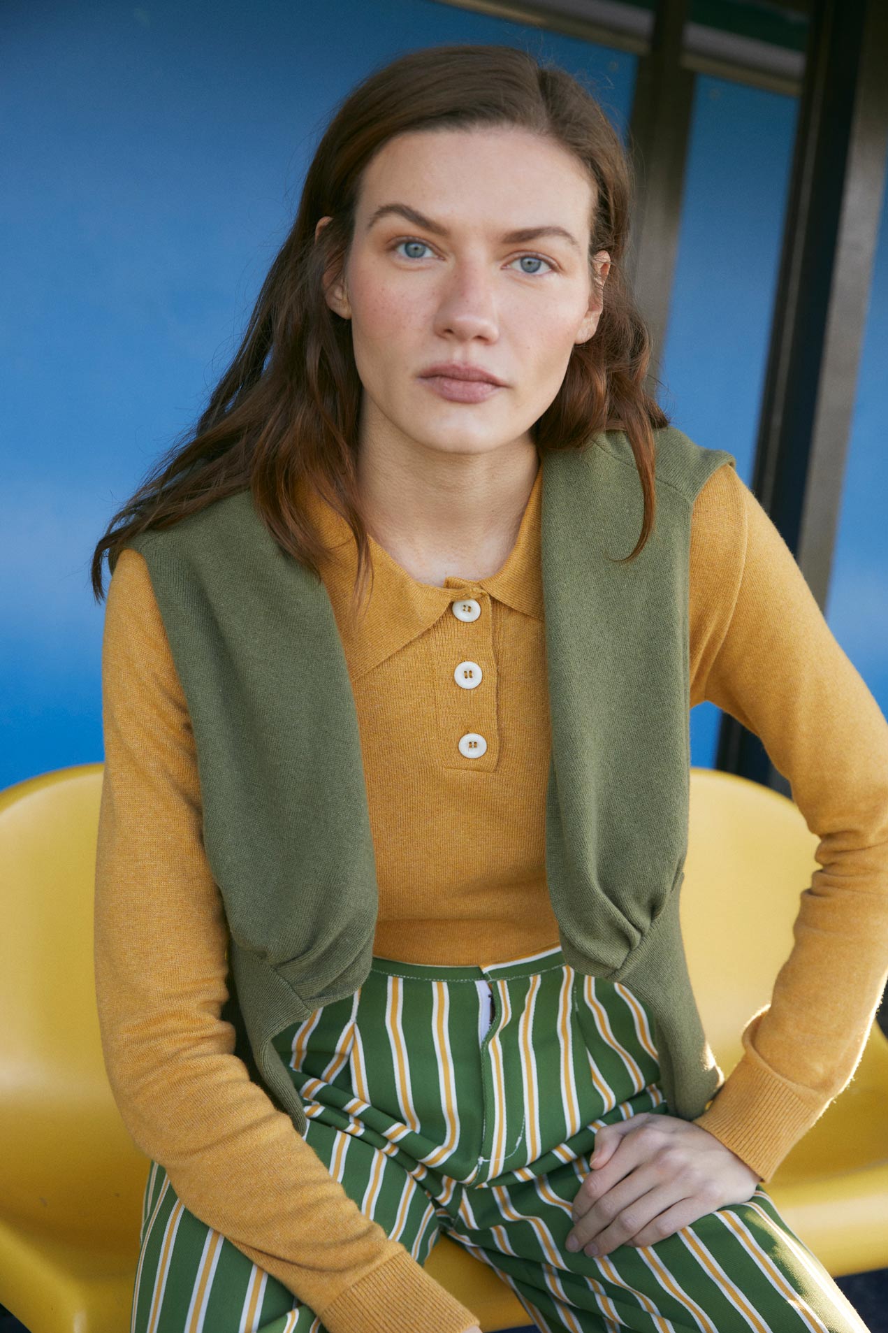 Woman Mustard Biri knit sweater