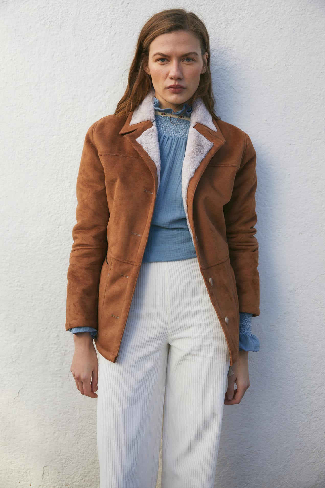 Women's raw corduroy bell-bottom trousers