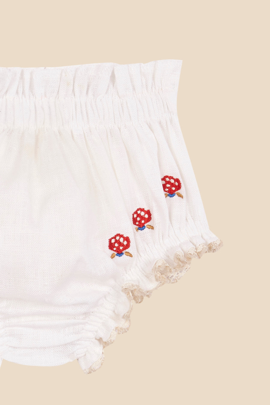 Linen embroidered top and bloomer set baby