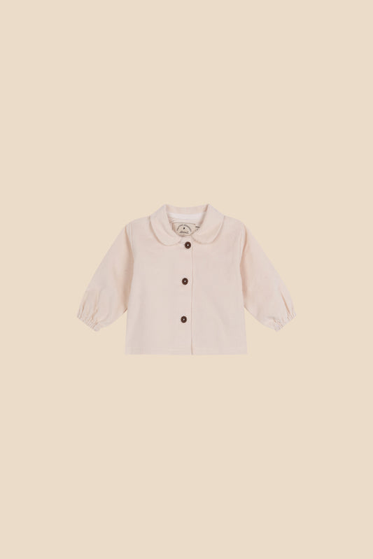 Peter Pan collar raw corduroy newborn shirt