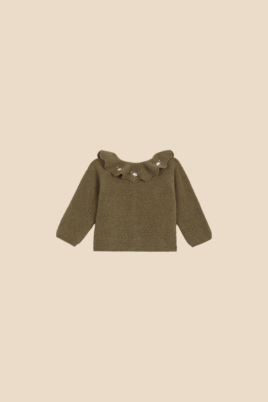 Chaqueta punto Verde bordada recién nacido