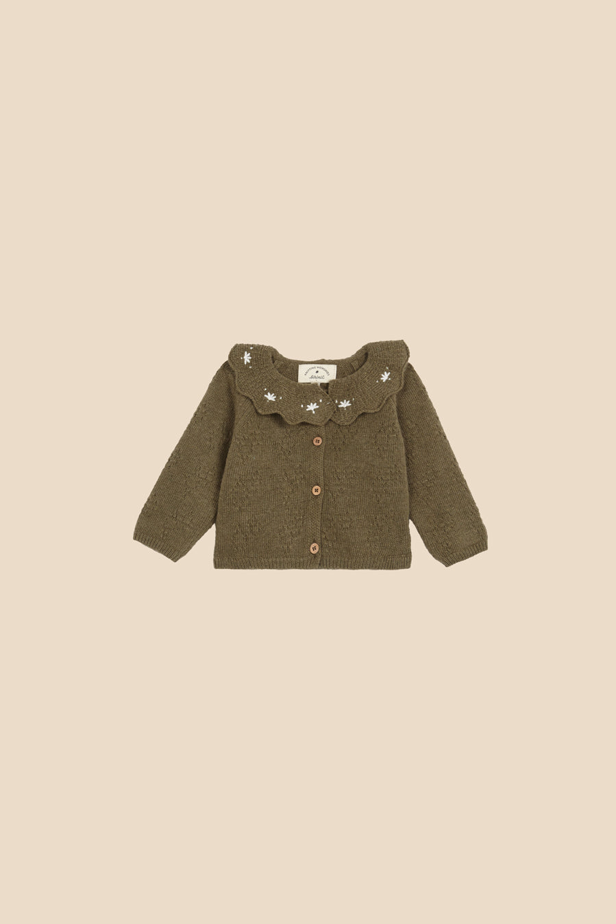 Chaqueta punto Verde bordada recién nacido