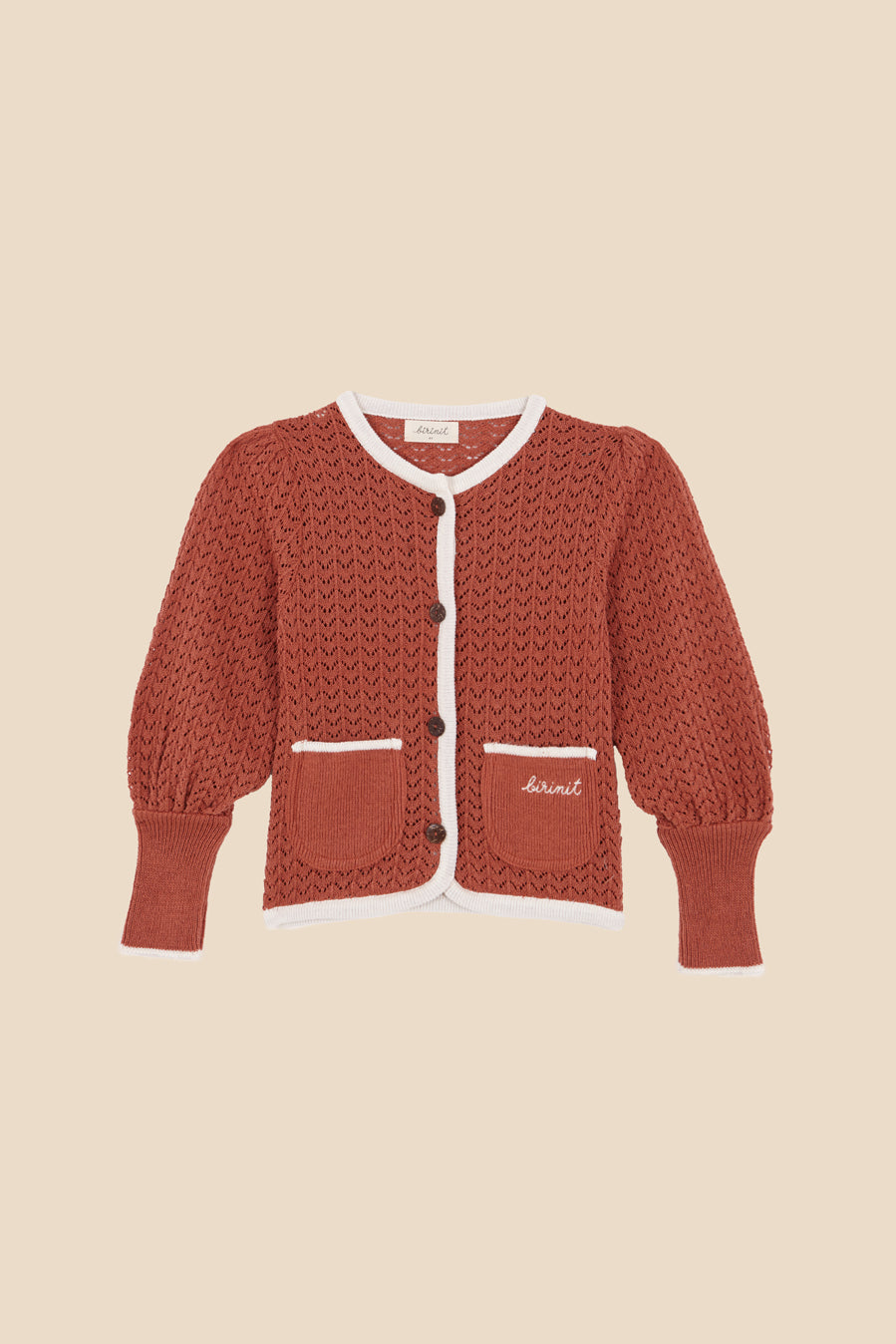 Terracota knit jacket girl