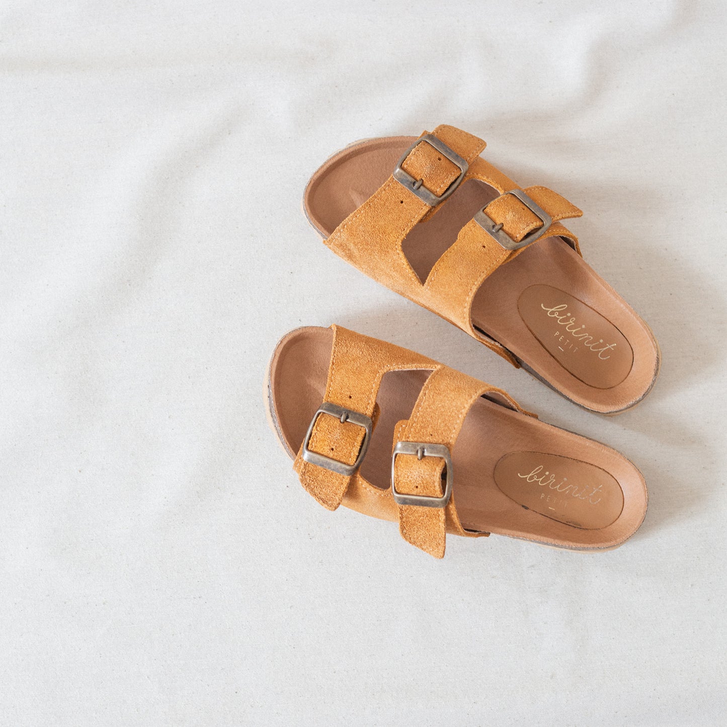 Women's camel suede bio sandal
