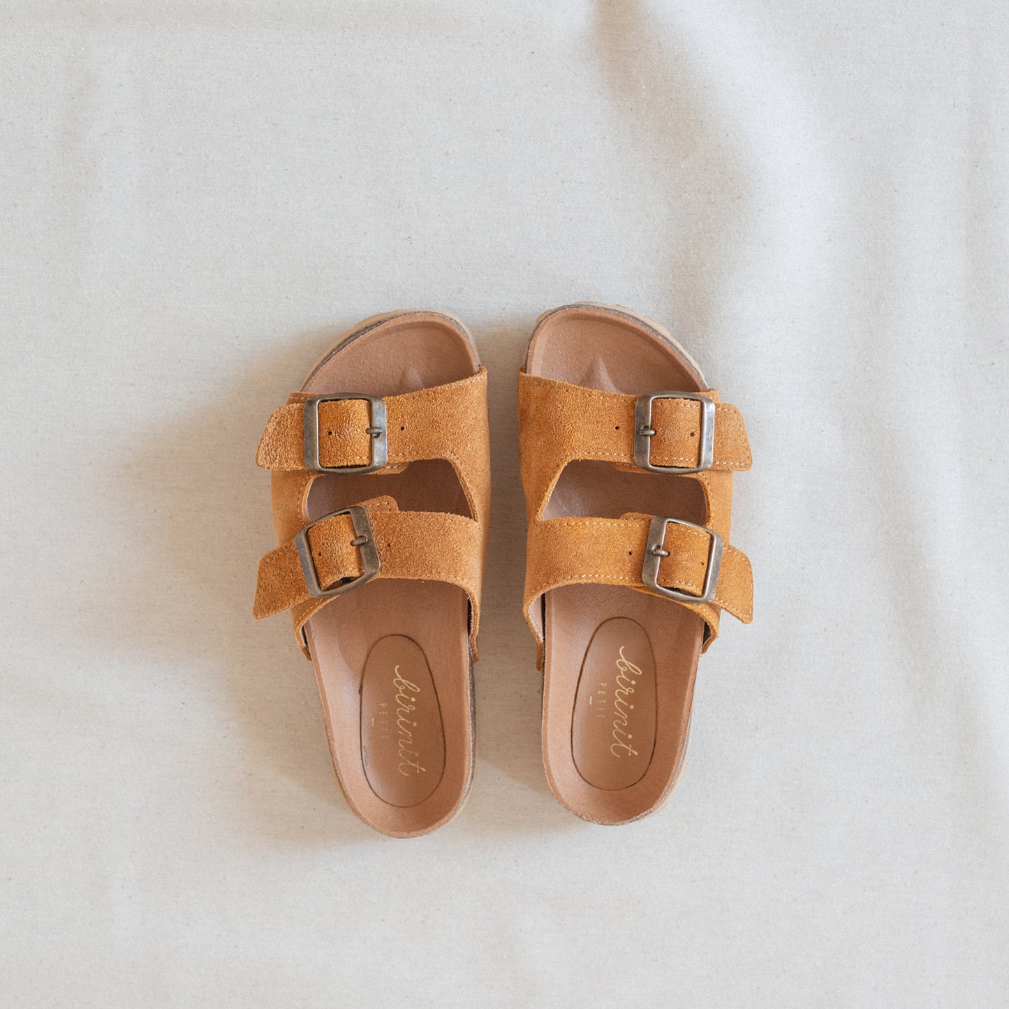 Women's camel suede bio sandal