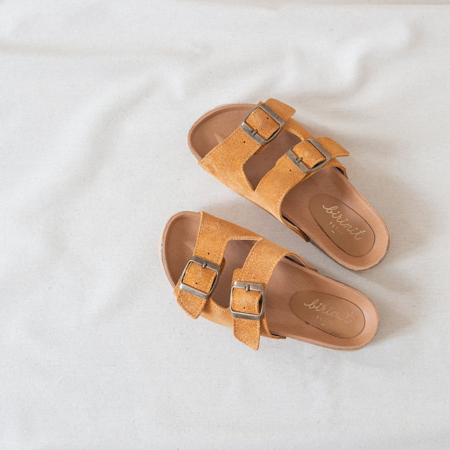 Women's camel suede bio sandal